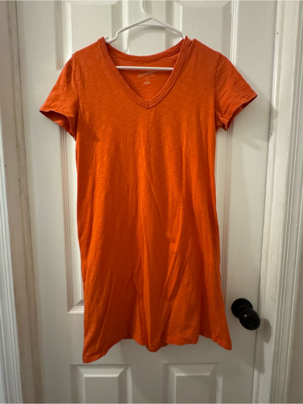 Universal Thread V-Neck Short Sleeve Tunic Dress - Orange